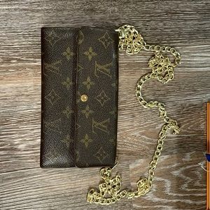 Louis Vuitton Vintage Wallet from 1992 converted into a crossbody